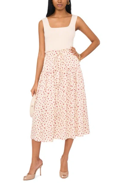 Shop 1.state Rose Print Midi Skirt In New Ivory