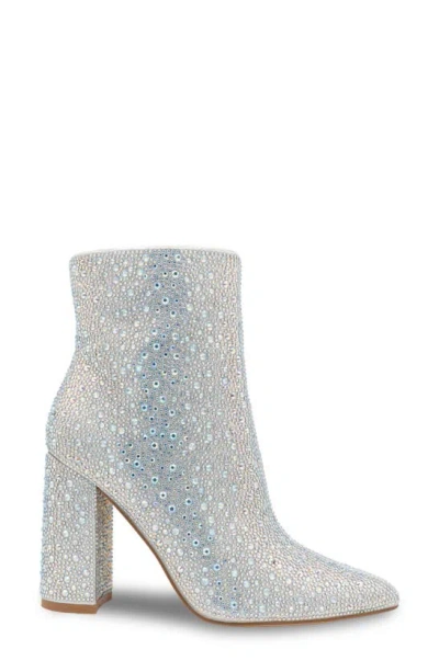 Touch Ups Silver Block Heel Bootie In Luca