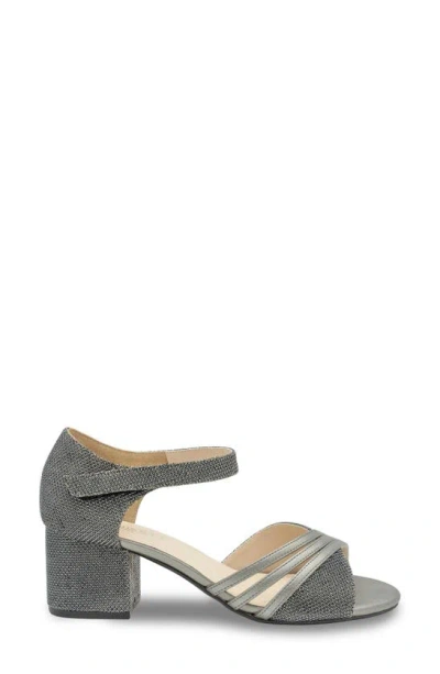 Touch Ups Champagne Ankle Strap Sandal In Pewter