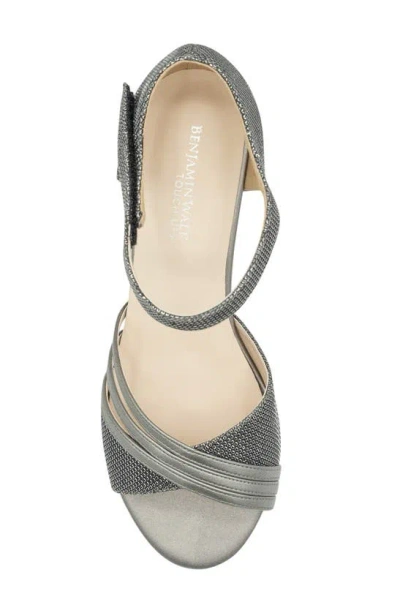 Touch Ups Champagne Ankle Strap Sandal In Pewter