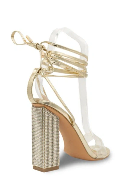 Touch Ups Silver Ankle Wrap Sandal In Gold