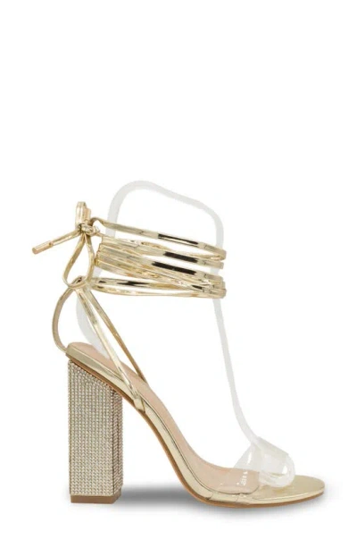 Touch Ups Silver Ankle Wrap Sandal In Gold