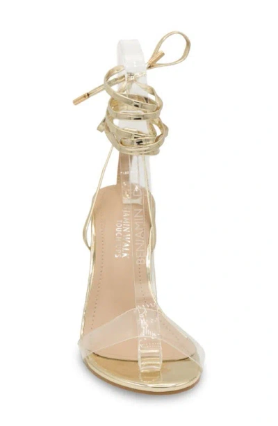 Touch Ups Silver Ankle Wrap Sandal In Gold