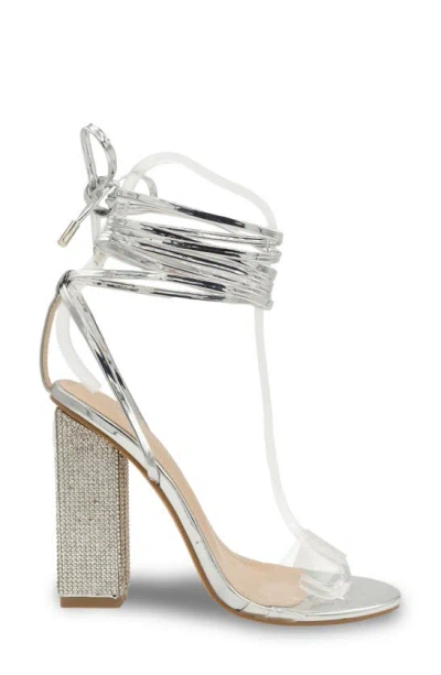 Touch Ups Silver Ankle Wrap Sandal In Silver