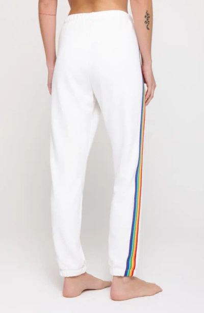 Shop Spiritual Gangster Luna Rainbow Cotton & Modal Sweatpants In White