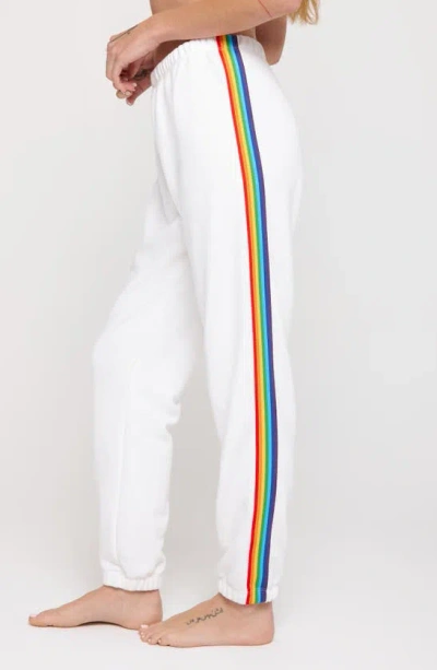 Shop Spiritual Gangster Luna Rainbow Cotton & Modal Sweatpants In White