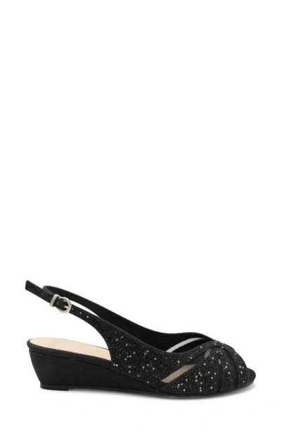 Paradox London Pink Jocelyn Slingback Wedge Sandal In Black