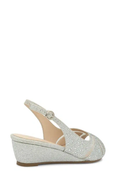 Shop Paradox London Pink Jocelyn Slingback Wedge Sandal In Silver