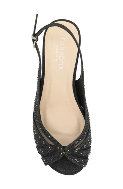 Paradox London Pink Jocelyn Slingback Wedge Sandal In Black