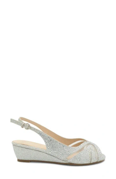 Shop Paradox London Pink Jocelyn Slingback Wedge Sandal In Silver