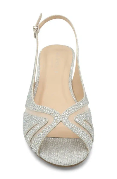 Paradox London Pink Jocelyn Slingback Wedge Sandal In Silver