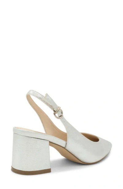 Paradox London Pink Imelda Slingback Pointed Toe Pump In Silver
