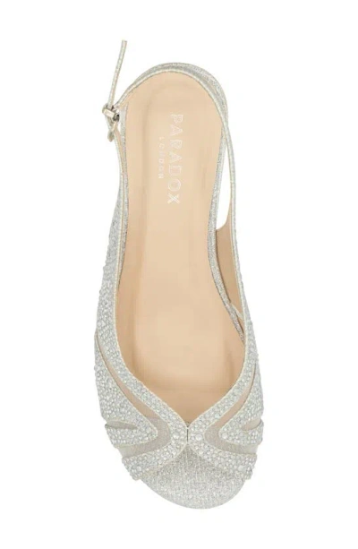 Paradox London Pink Jocelyn Slingback Wedge Sandal In Silver