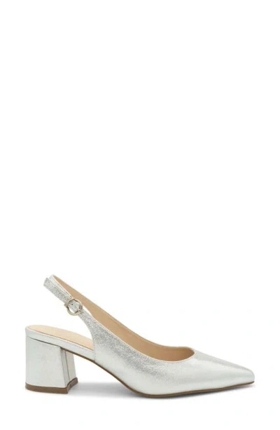 Paradox London Pink Imelda Slingback Pointed Toe Pump In Silver