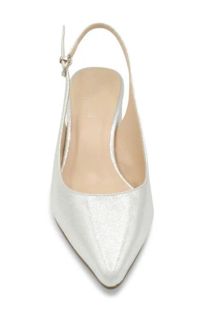 Paradox London Pink Imelda Slingback Pointed Toe Pump In Silver