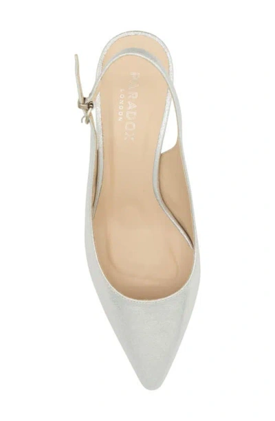 Paradox London Pink Imelda Slingback Pointed Toe Pump In Silver