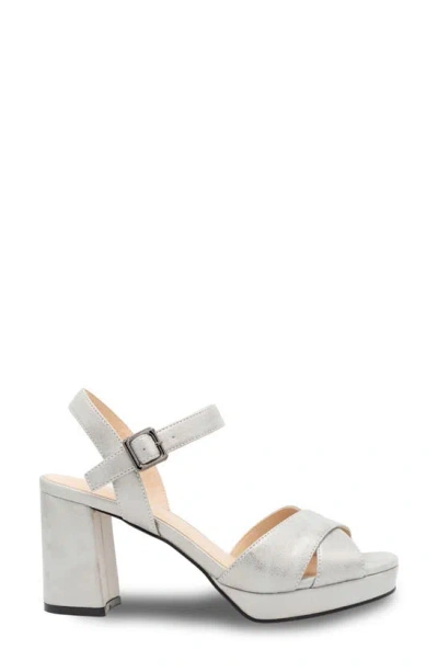 Paradox London Pink Landon Ankle Strap Platform Sandal In Silver
