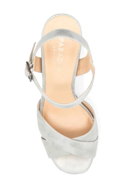 Paradox London Pink Landon Ankle Strap Platform Sandal In Silver