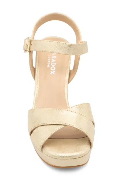 Paradox London Pink Landon Ankle Strap Platform Sandal In Champagne