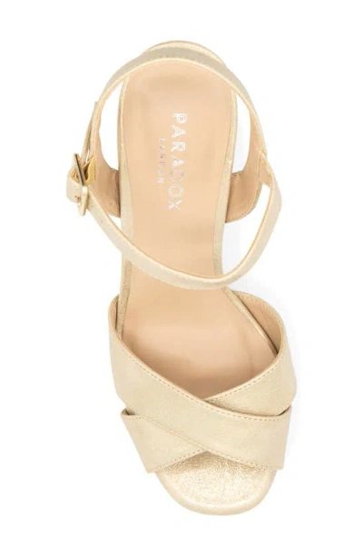 Paradox London Pink Landon Ankle Strap Platform Sandal In Champagne