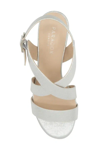 Paradox London Pink Ida Ankle Strap Sandal In Silver
