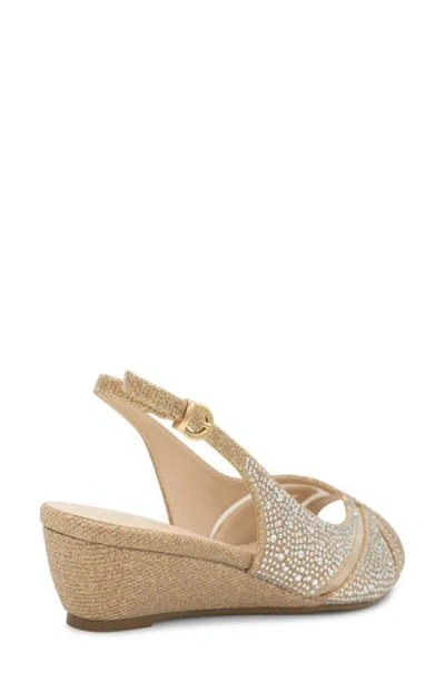 Paradox London Pink Jocelyn Slingback Wedge Sandal In Champagne