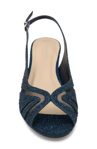 Paradox London Pink Jocelyn Slingback Wedge Sandal In Navy