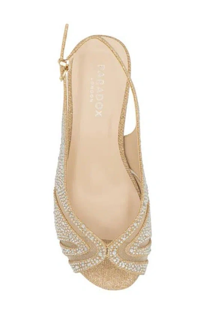 Paradox London Pink Jocelyn Slingback Wedge Sandal In Champagne