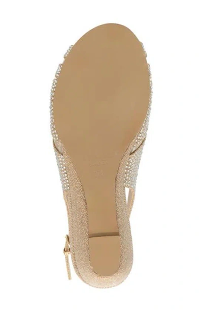 Paradox London Pink Jocelyn Slingback Wedge Sandal In Champagne