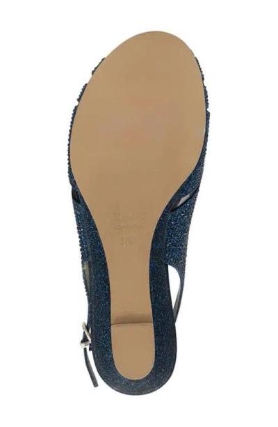 Paradox London Pink Jocelyn Slingback Wedge Sandal In Navy