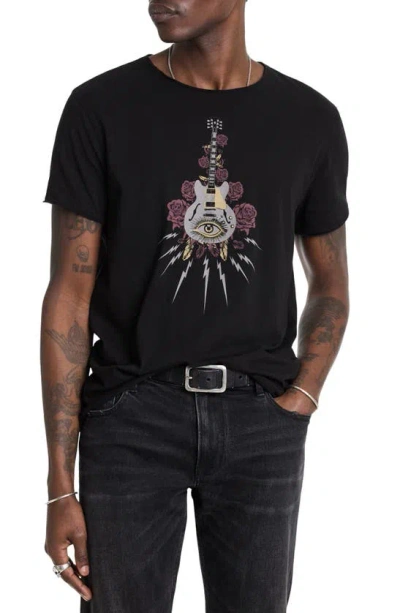 Shop John Varvatos Guitar Cotton Graphic T-shirt In Black