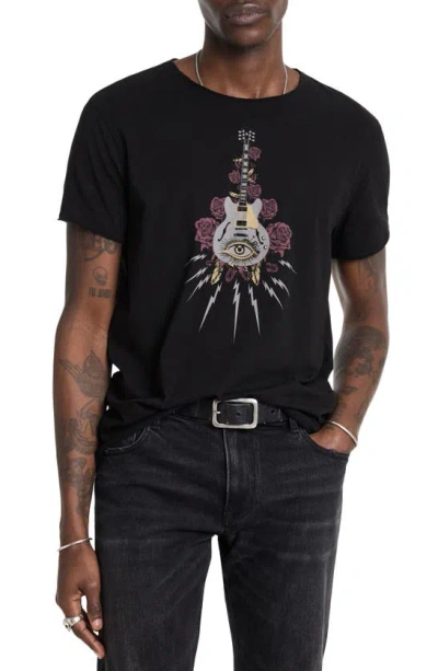 Shop John Varvatos Guitar Cotton Graphic T-shirt In Black