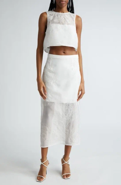 Shop Cinq À Sept Etta Floral Embroidered Maxi Skirt In Ivory