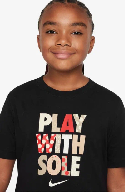 Shop Nike Kids' Play With Sole Graphic T-shirt In Black