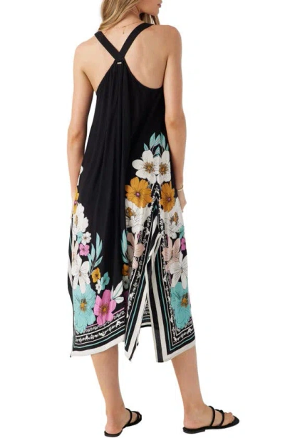 Shop O'neill Spencer Abbie Floral Cover-up Dress In Black