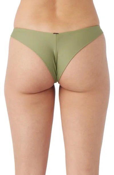 O'neill Hermosa Saltwater Solids Bikini Bottoms In Oil Green