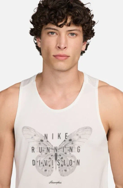 Shop Nike Dri-fit Rise 365 Running Division Running Tank In Summit White/ Bicoastal/ Black