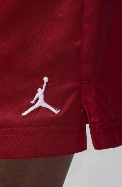 Shop Jordan Essential Poolside Drawstring Shorts In Team Red/ White
