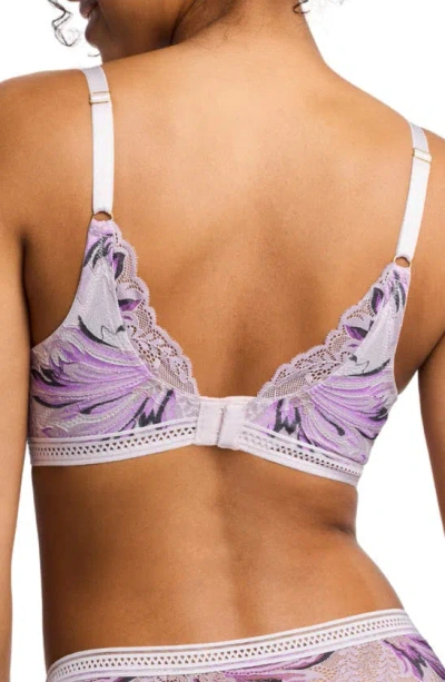 Shop Montelle Intimates Lavender Fields Keyhole Balconette Underwire Bra In Lavender Print