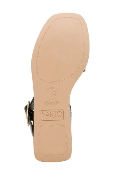 Sarto By Franco Sarto Tilly Ankle Strap Platform Wedge Sandal In Black