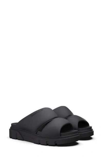 Shop Timberland Greyfield Slide Sandal In Black Knit