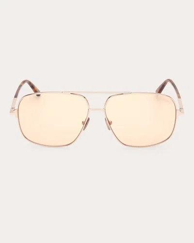 Shop Tom Ford Women's Rose Goldtone Tex Aviator Sunglasses