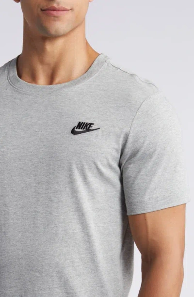 Shop Nike Sportswear Club Crew Neck T-shirt In D Grey Heather/black