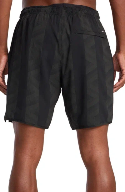 Shop Rvca Yogger Stretch Athletic Shorts In  Blur Stripe