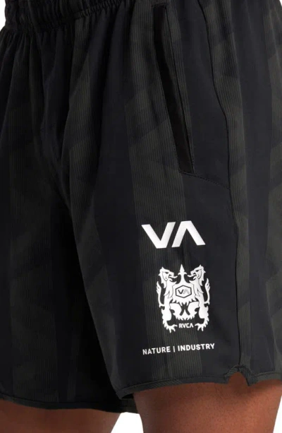 Shop Rvca Yogger Stretch Athletic Shorts In  Blur Stripe