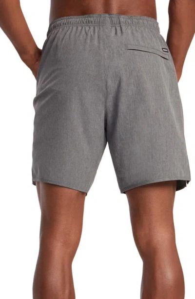 Shop Rvca Yogger Stretch Athletic Shorts In Charcoal Heather
