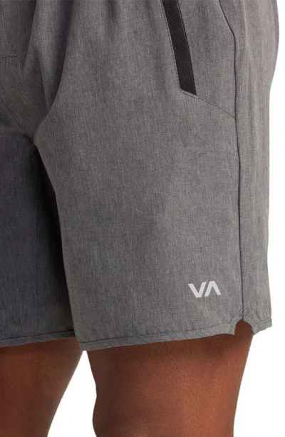 Shop Rvca Yogger Stretch Athletic Shorts In Charcoal Heather