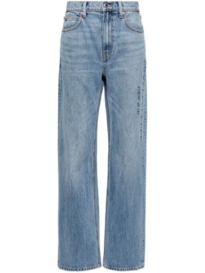 Shop Alexander Wang Blue Ez Mid-rise Straight-leg Jeans In Blau