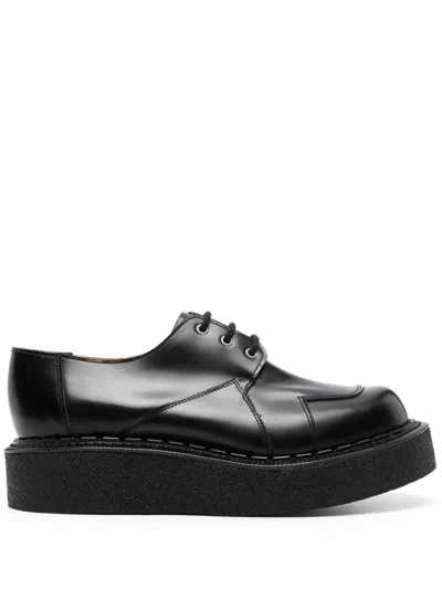 Shop Comme Des Garçons Homme Deux X George Cox Black Leather Derby Shoes In Schwarz