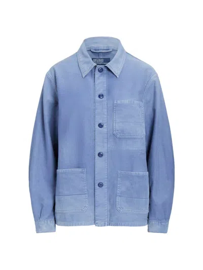 Shop Polo Ralph Lauren Women's Chore Cotton Jacket In French Workwear Blue
